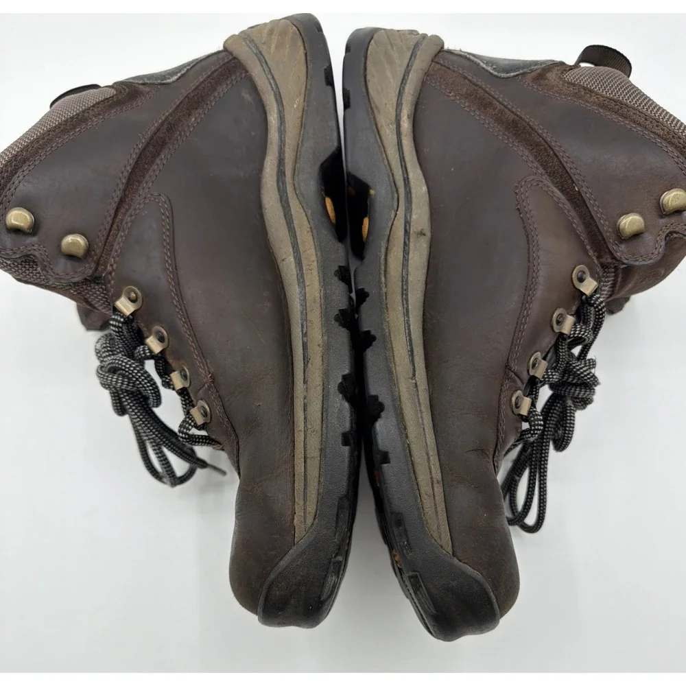 Timberland White Ledge Mens 9 M‎ Waterproof Boots Brown Leather Lace Up Mid